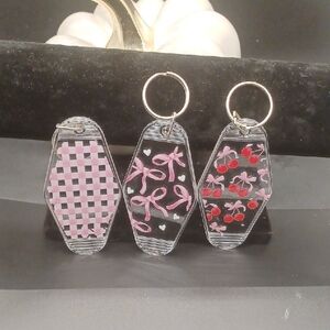 Stylish Pink and Black Key & Card Holders